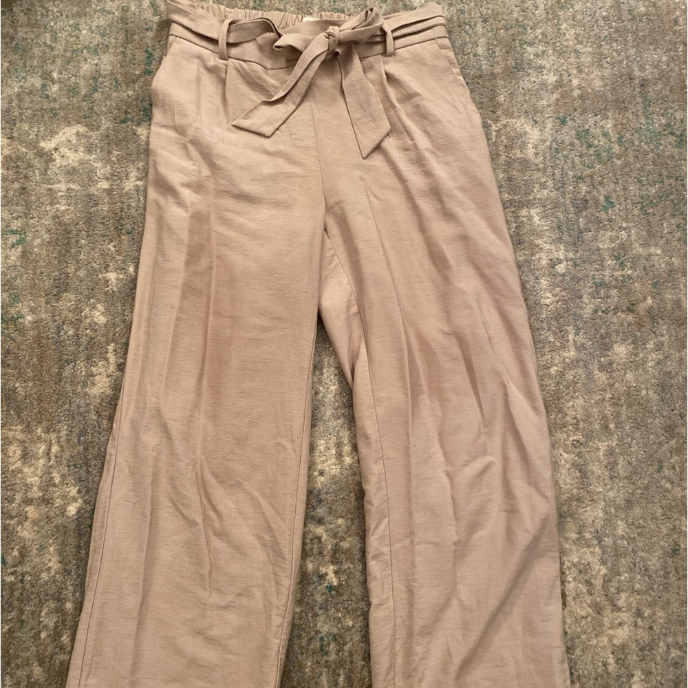 LOFT Tie waist rayon ankle pants -PXS